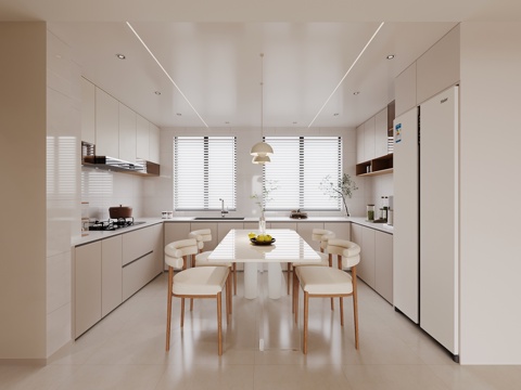 Cream style DiningRoom kitchen