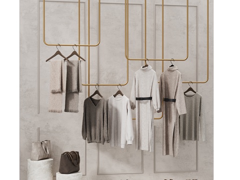 Modern clothing store clothing display rack