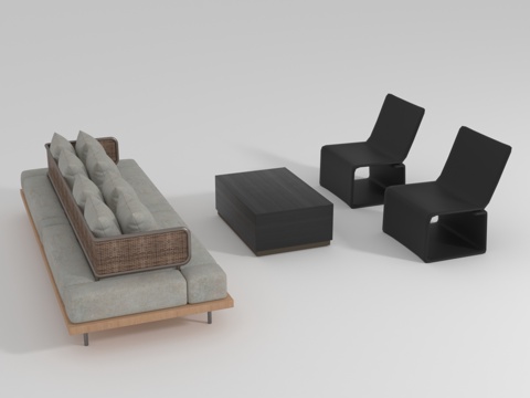 Modern negotiation sofa table and chair combination