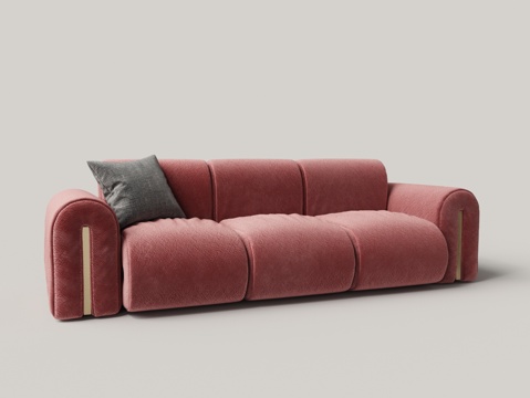 Modern red flannel metal Couch