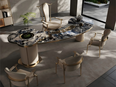 Modern Affordable Luxury Style Tea Table and Chair