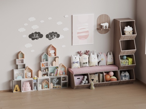 Modern Children's Storage Cabinet Children's Decorative Cabinet Toys