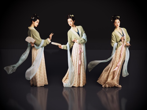 2D costume figure Song lady classical beauty antique figure costume beauty antique beauty