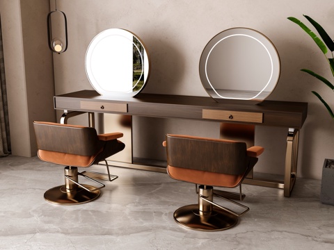 Modern barber table and chair combination