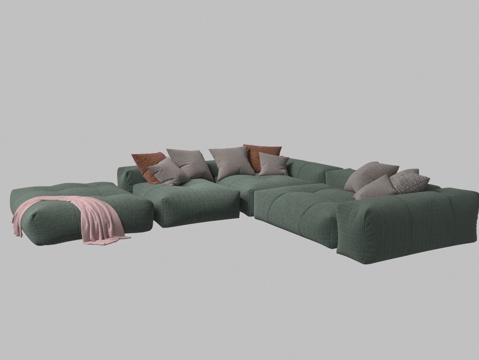 Modern fabric L-type multi-person leisure sofa