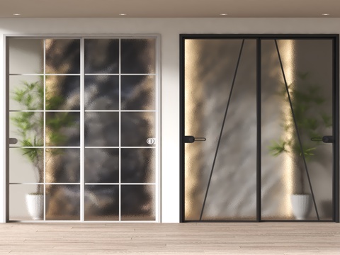 Modern frosted glass sliding door kitchen door