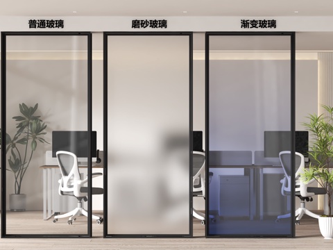 Modern office glass partition