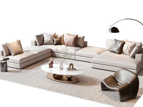 Minotti modern sofa coffee table combination