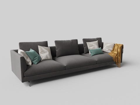 Modern fabric legged multiplayer sofa