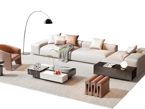 Minotti modern sofa coffee table combination