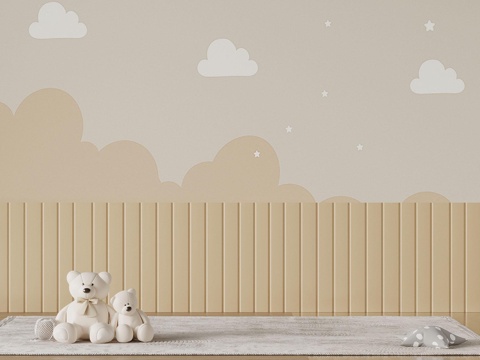 Modern Children Wall Soft Bag Wallpaper Dado