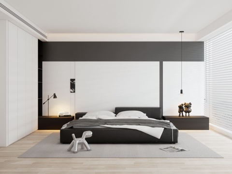 Modern Minimalist black and white style Bedroom