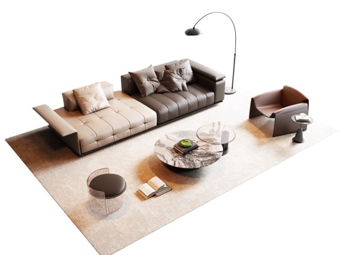 Modern Italian Sofa Coffee Table Combo