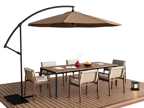 Modern Outdoor Table and Chair Outdoor Dining Table Outdoor Leisure Table and Chair Outdoor Chair Sunshade Umbrella