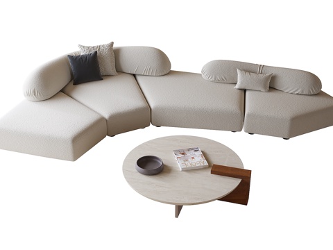 Modern Sofa Coffee Table Combination Coffee Table Curved Sofa