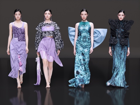 2D modern beauty fashion model fashion catwalk catwalk fashion show fashion beauty