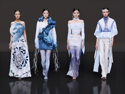 2D modern beauty fashion model fashion catwalk catwalk fashion show fashion beauty