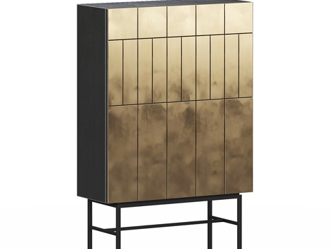 Neo-Chinese Style Affordable Luxury Style Brass Wine Cabinet