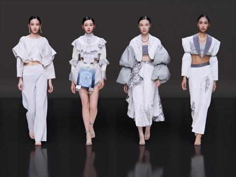 2D modern beauty fashion model fashion catwalk catwalk fashion show fashion beauty