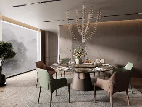 Minotti Miloti modern dining table and chair combination