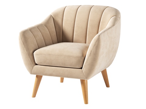 Modern cream Doria armchair