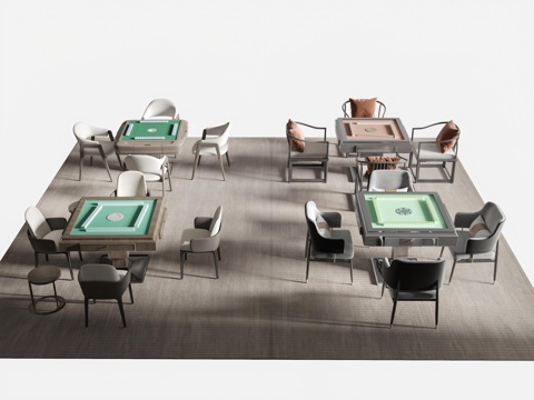 Mahjong Table Mahjong Chair Chess Room Mahjong Room Mahjong Table and Chair Combination