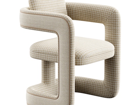 Neo-Chinese Style Fabric Lounge Chair