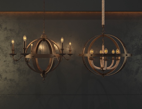 Industrial wind chandelier