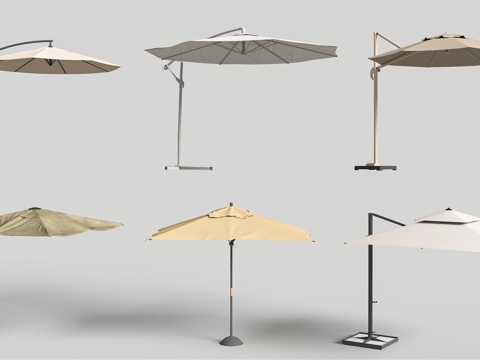 Modern Parasol Outdoor Parasol Sun Umbrella Folding Umbrella Three Head Parasol Awning