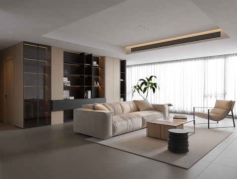 Modern Living Room Large Flat Floor Living Room Log Living Room Cream Style Living Room Modern Sofa Coffee Table Combination