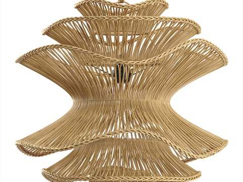 Neo-Chinese Style Bamboo Wicker Woven Alondra Chandelier