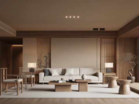 Neo-Chinese Style Song Style Living Room