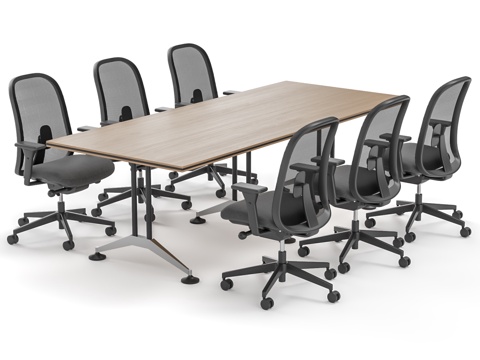 Conference Table and Chair Combination Small Conference Table Mesh Office Chair