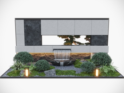 Modern courtyard waterscape wall water bowl flowing water