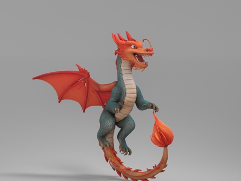 Cartoon dragon fire-breathing dragon flying dragon game role toy