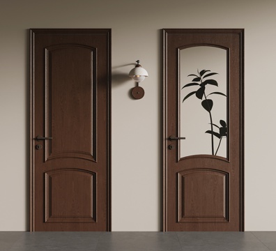 Mid-century Style single door interior door