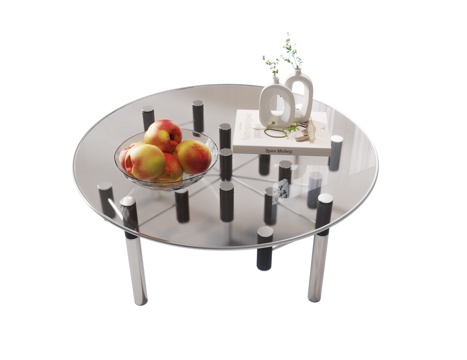 Modern Glass Coffee Table Metal Coffee Table Round Coffee Table Coffee Table Ornaments Fruit