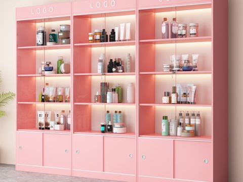 Cosmetic Display Cabinet Display Cabinet Beauty Salon Display Cabinet with Glass Door and Lock