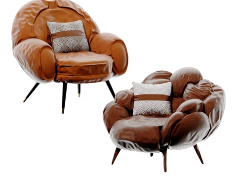 Modern Italian Chocolate Lounge Chair Leisure Sofa