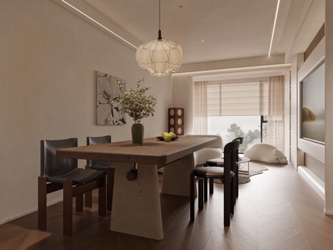 Modern Cream Style Living&Dining Room