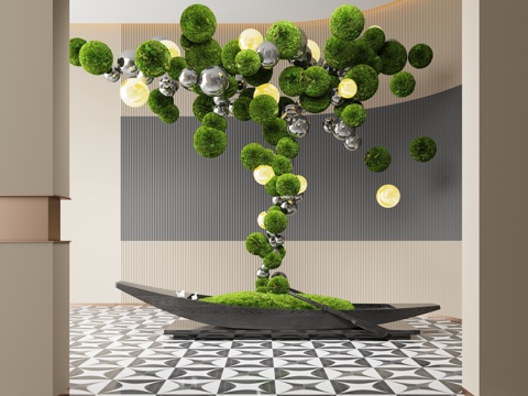 modern plant Artistic Sculpture ship installation