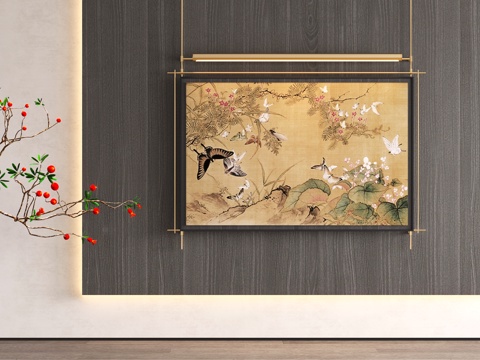 New Chinese-style Middle Ancient Decorative Painting Hundred Butterflies Picture Wall Mural Painting