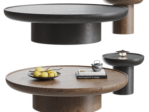 Modern Solid Wood Coffee Table Combination Mother and Mother Coffee Table Round Coffee Table Coffee Table Ornaments