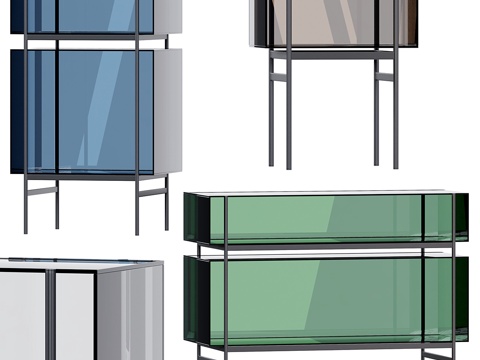 Italian Archiproducts LYN glass and steel display cabinet