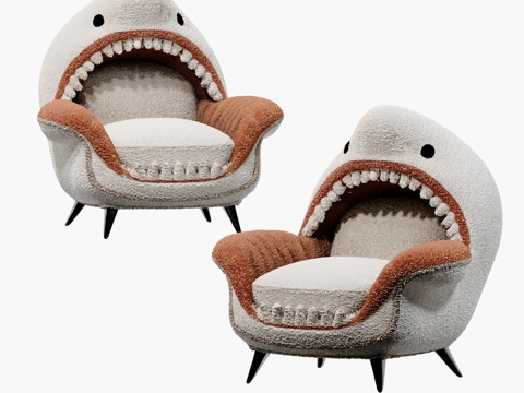 Modern Cartoon Shark Children's Sofa Lounge Chair