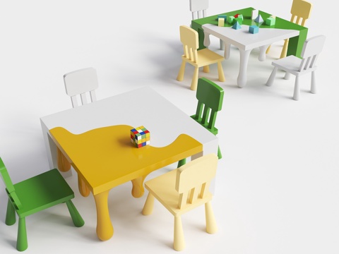 Children's Toy Table Kindergarten Table and Chair Cartoon Table Shaped Square Table Water Drop Table Liquid Table