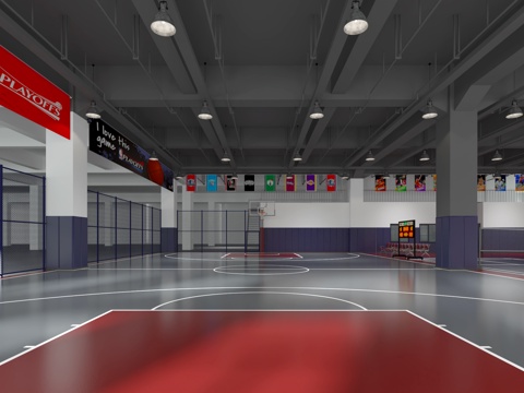 modern basketball court