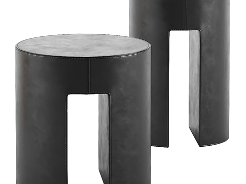 Neo-Chinese Style Affordable Luxury Style Leather Stool