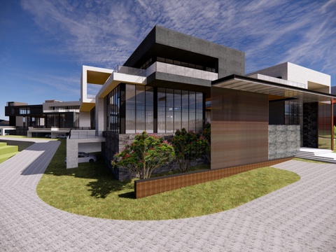 Villa group modern architecture