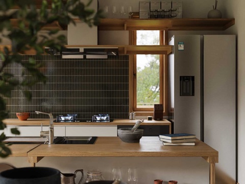 Nordic Vintage Open Kitchen